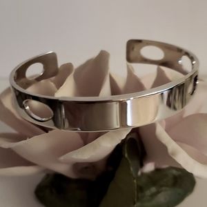 Silver ID Cuff Bracelet